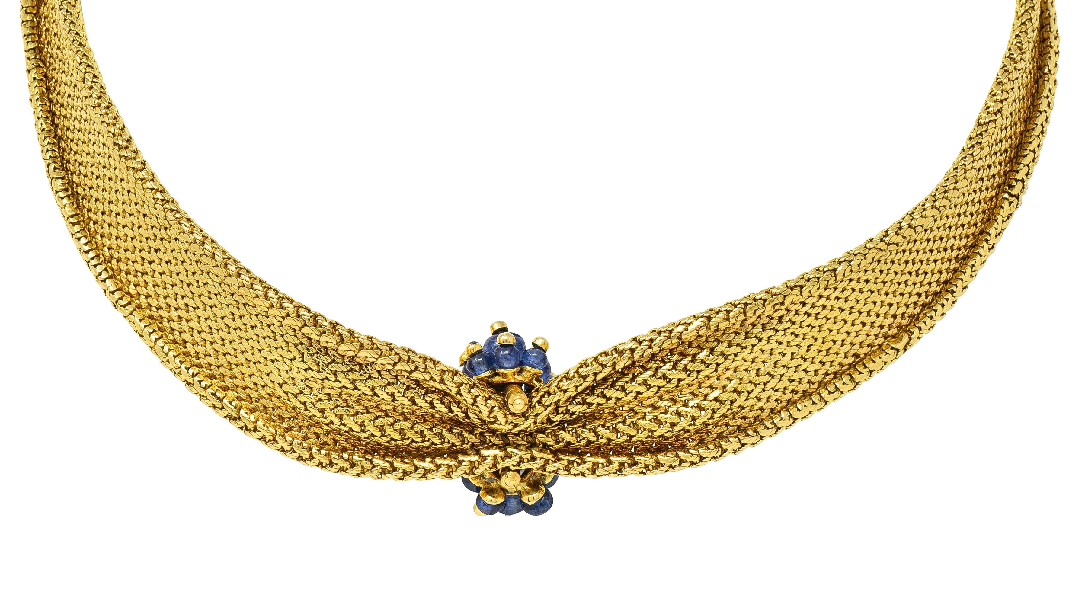 Van Cleef & Arpels Georges Lenfant 1940s Sapphire Diamond 18 Karat Gold Necklace