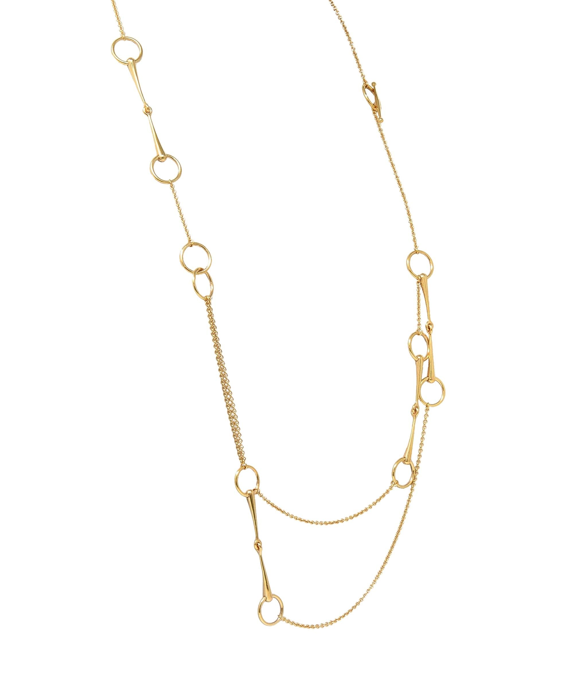 Hermés Contemporary 18 Karat Yellow Gold Filet d'Or Horse-Bit Link Necklace