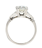 Art Deco Old European 1.26 CTW Diamond Platinum Geometric Engagement Ring GIA Wilson's Estate Jewelry