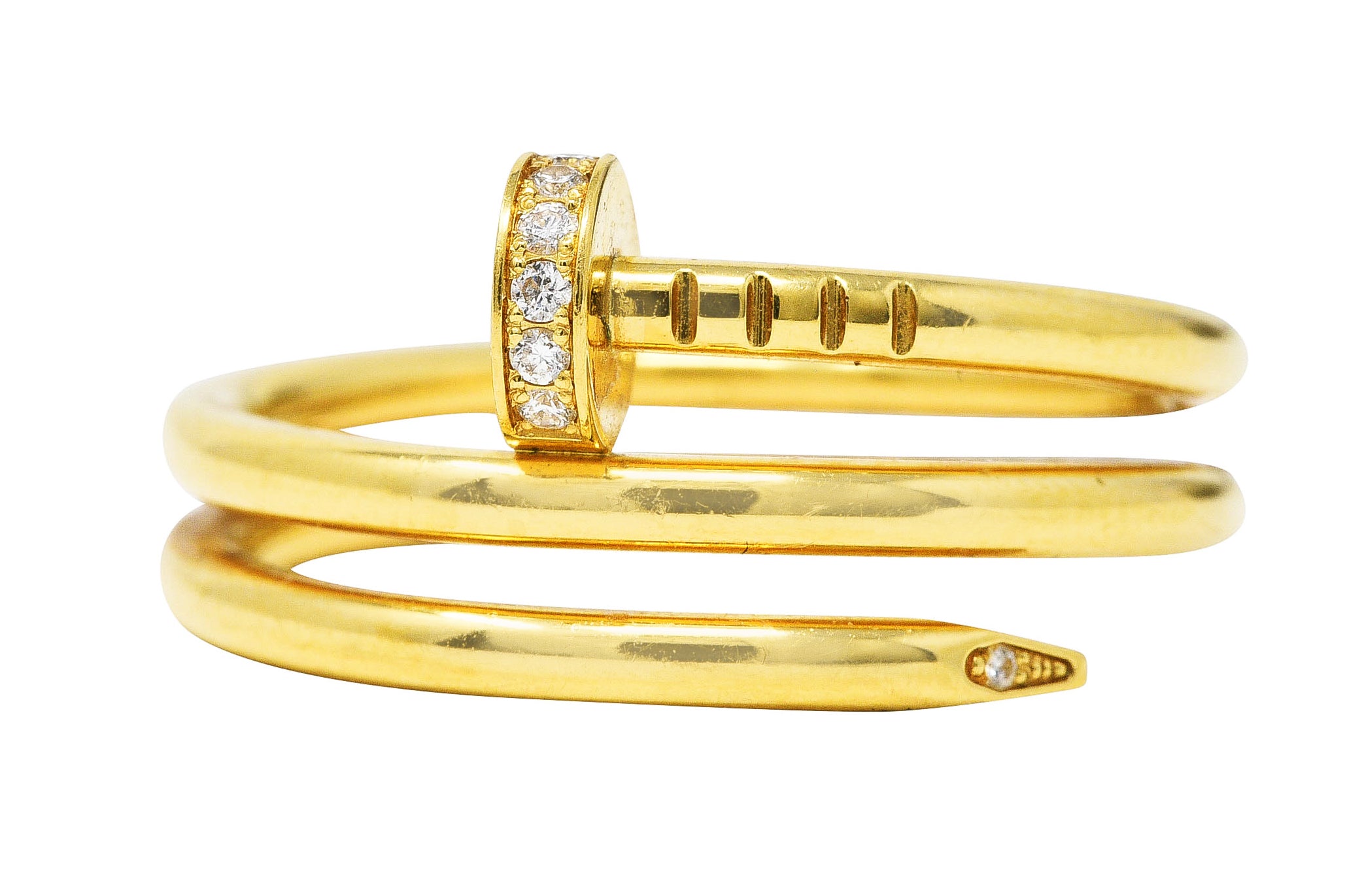 Cartier Diamond 18 Karat Yellow Gold Juste Un Clou Nail Vintage Ring Wilson's Estate Jewelry