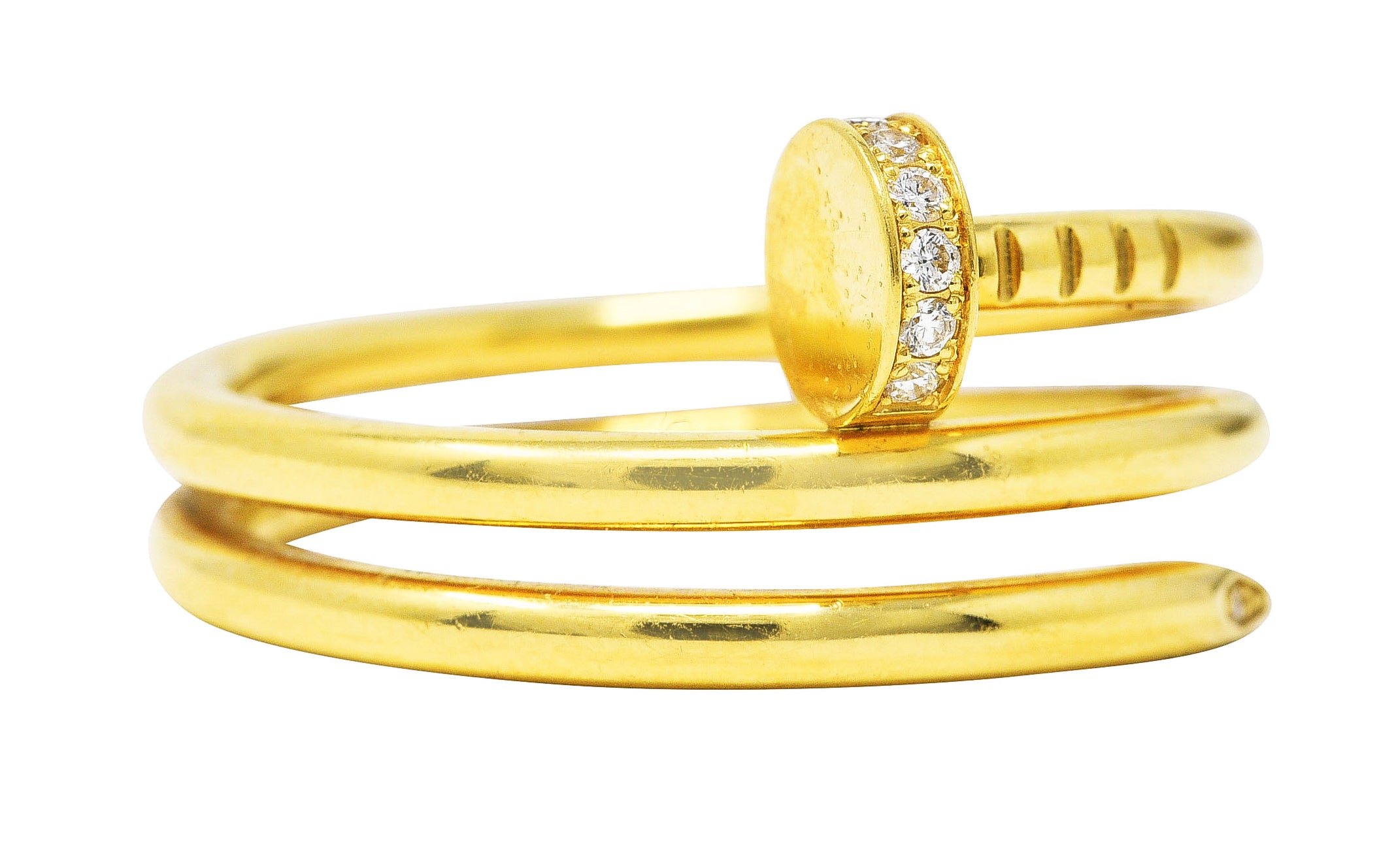 Cartier Diamond 18 Karat Yellow Gold Juste Un Clou Nail Vintage Ring Wilson's Estate Jewelry