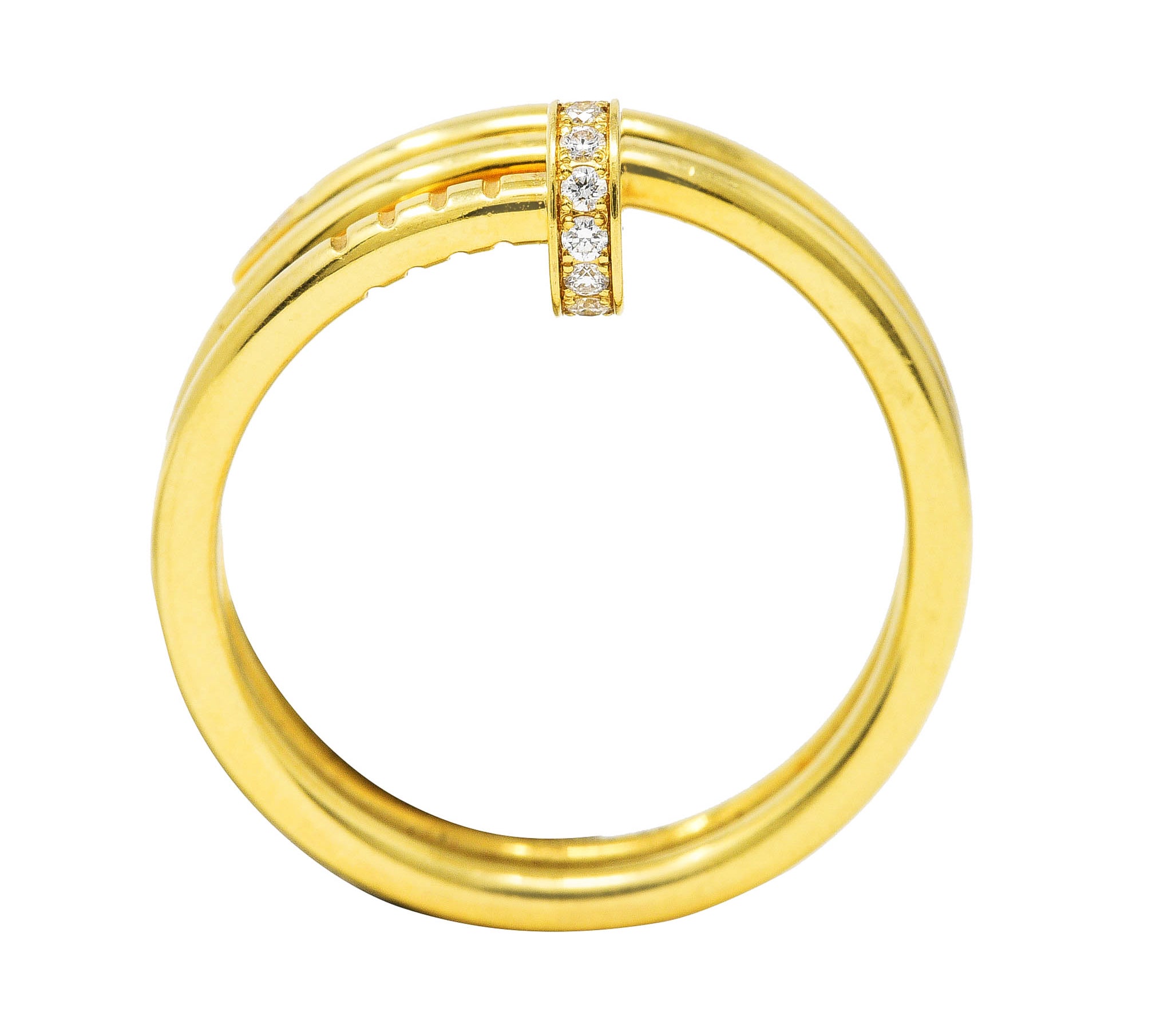 Cartier Diamond 18 Karat Yellow Gold Juste Un Clou Nail Vintage Ring Wilson's Estate Jewelry