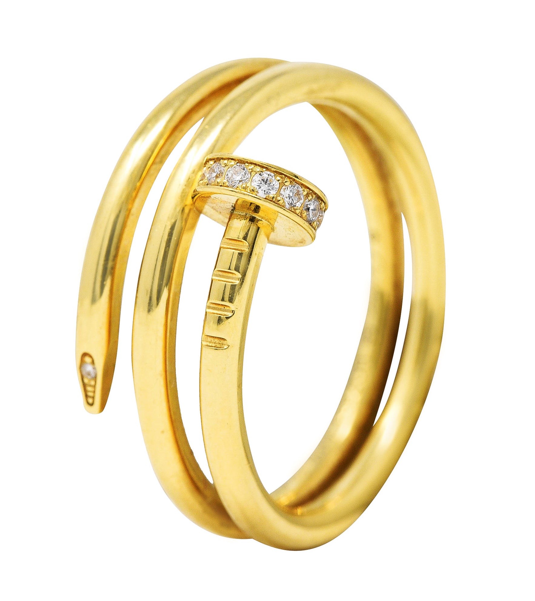 Cartier Diamond 18 Karat Yellow Gold Juste Un Clou Nail Vintage Ring Wilson's Estate Jewelry