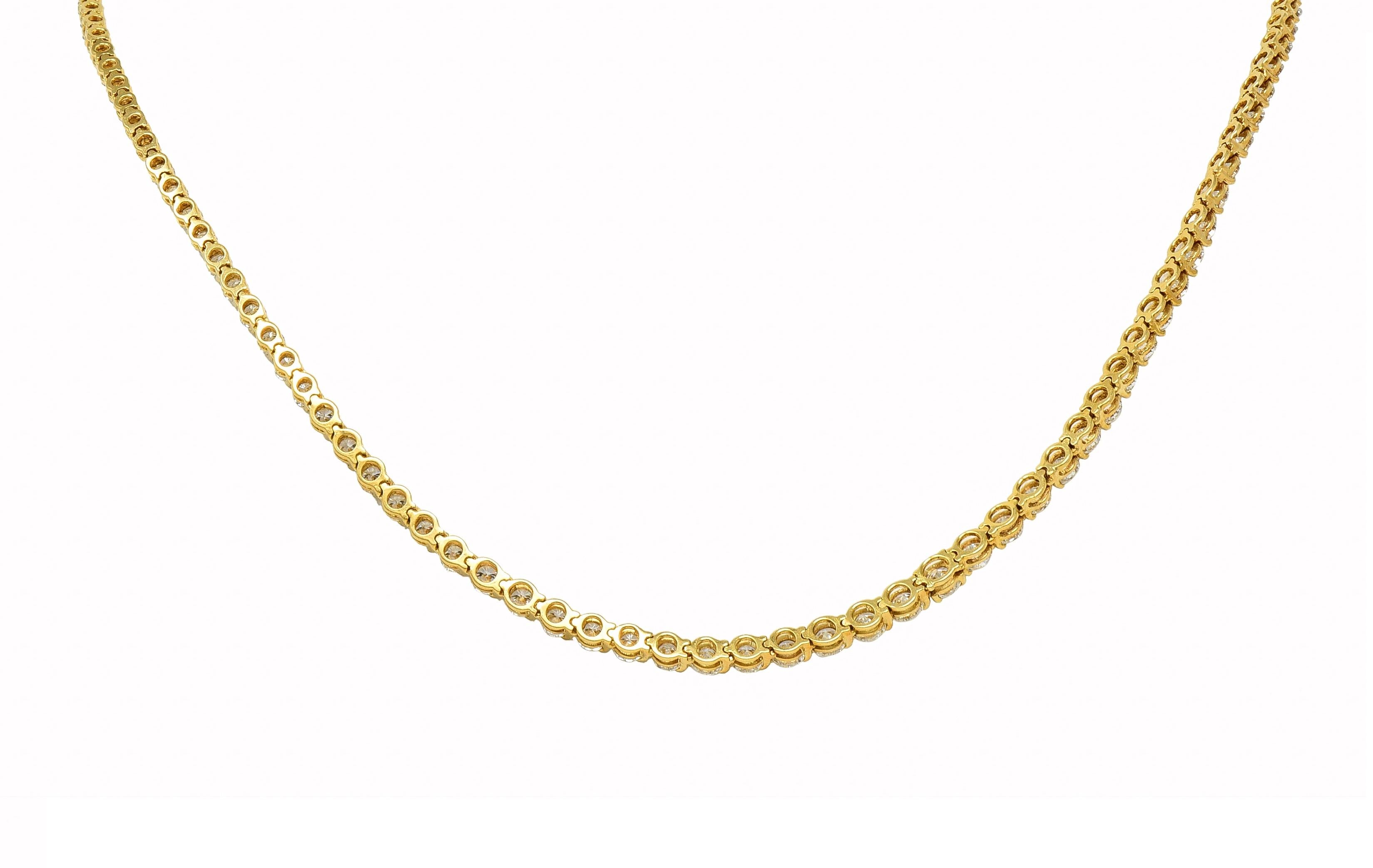 Tiffany & Co. 10.18 CTW Diamond 18 Karat Yellow Gold Victoria Riviera Necklace