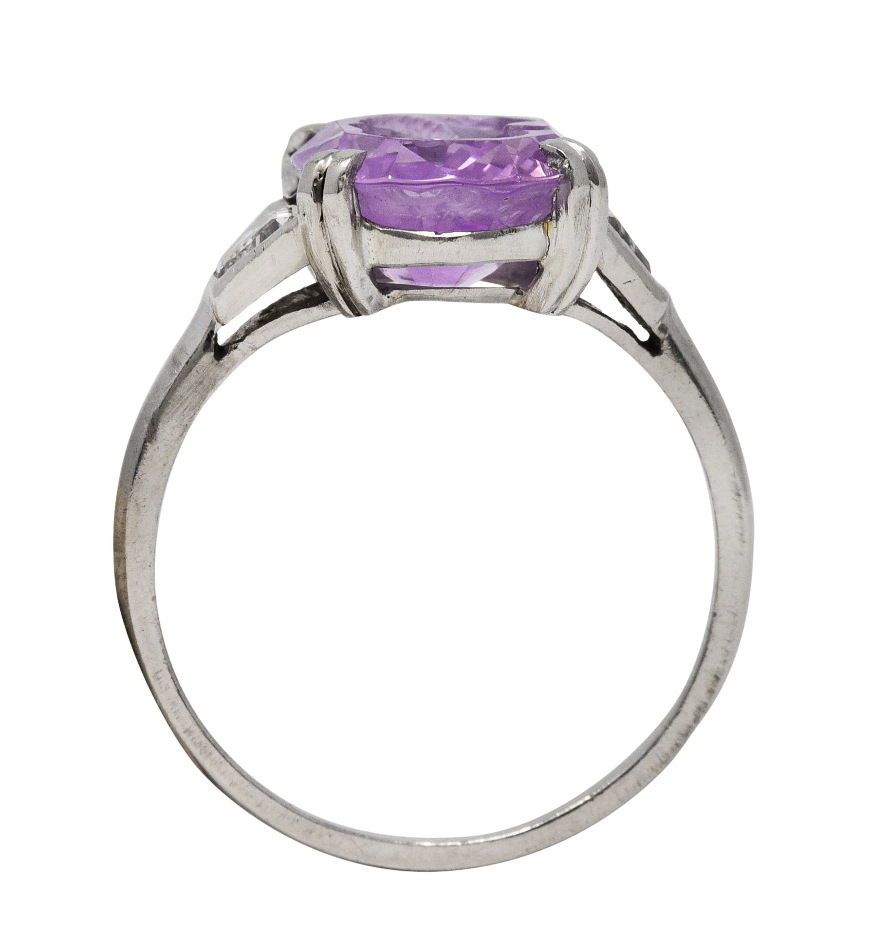 Neoclassical 4.95 CTW Purple Sapphire Diamond Platinum Zeus Intaglio Art Deco RingRing - Wilson's Estate Jewelry