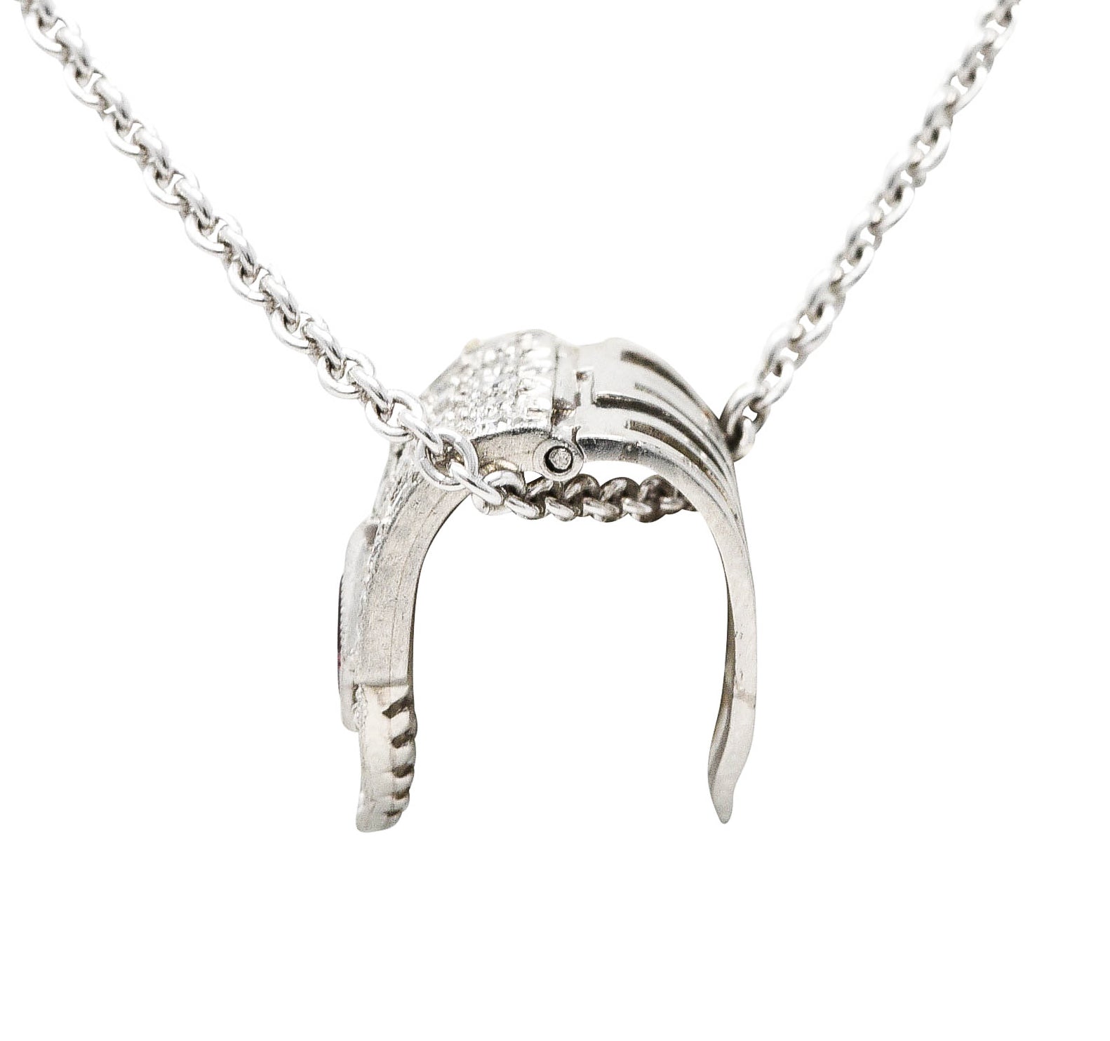 .11111 1950's Tiffany & Co. Diamond Ruby Platinum Enhancer Clip Pendant NecklaceNecklace - Wilson's Estate Jewelry