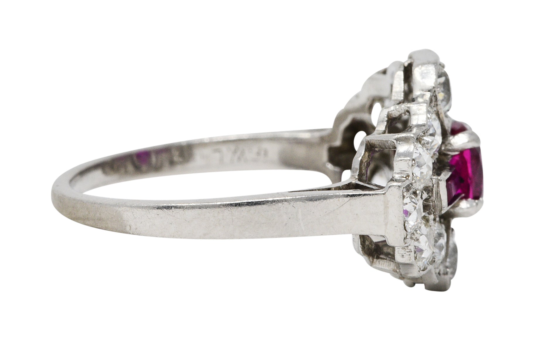 Frank Walter Lawrence Art Deco 1.97 CTW Diamond Ruby Platinum Dinner RingRing - Wilson's Estate Jewelry