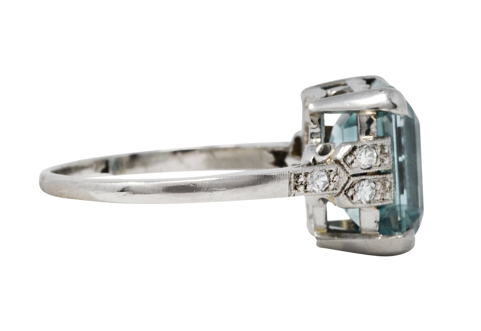 1930's Art Deco Zircon Diamond Platinum Gemstone RingRing - Wilson's Estate Jewelry