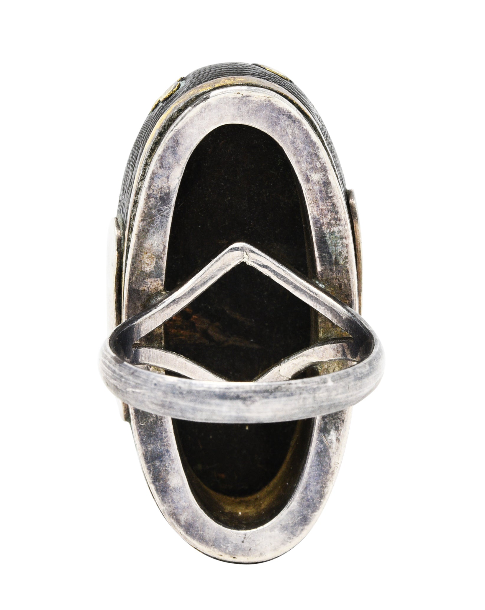 1860's Victorian Shakudo Silver 10 Karat Mixed Metal Ginseng Root RingRing - Wilson's Estate Jewelry