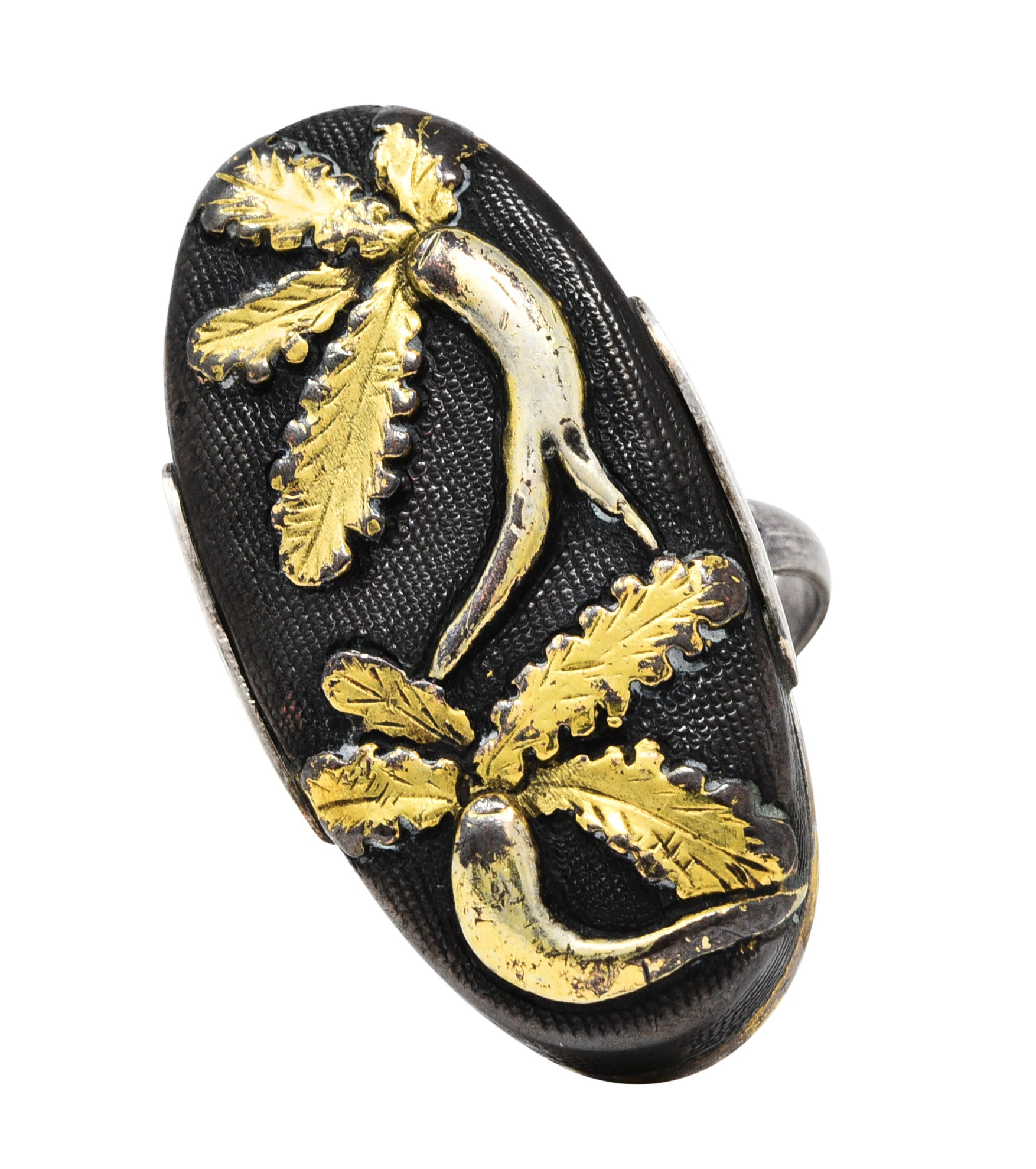 1860's Victorian Shakudo Silver 10 Karat Mixed Metal Ginseng Root RingRing - Wilson's Estate Jewelry