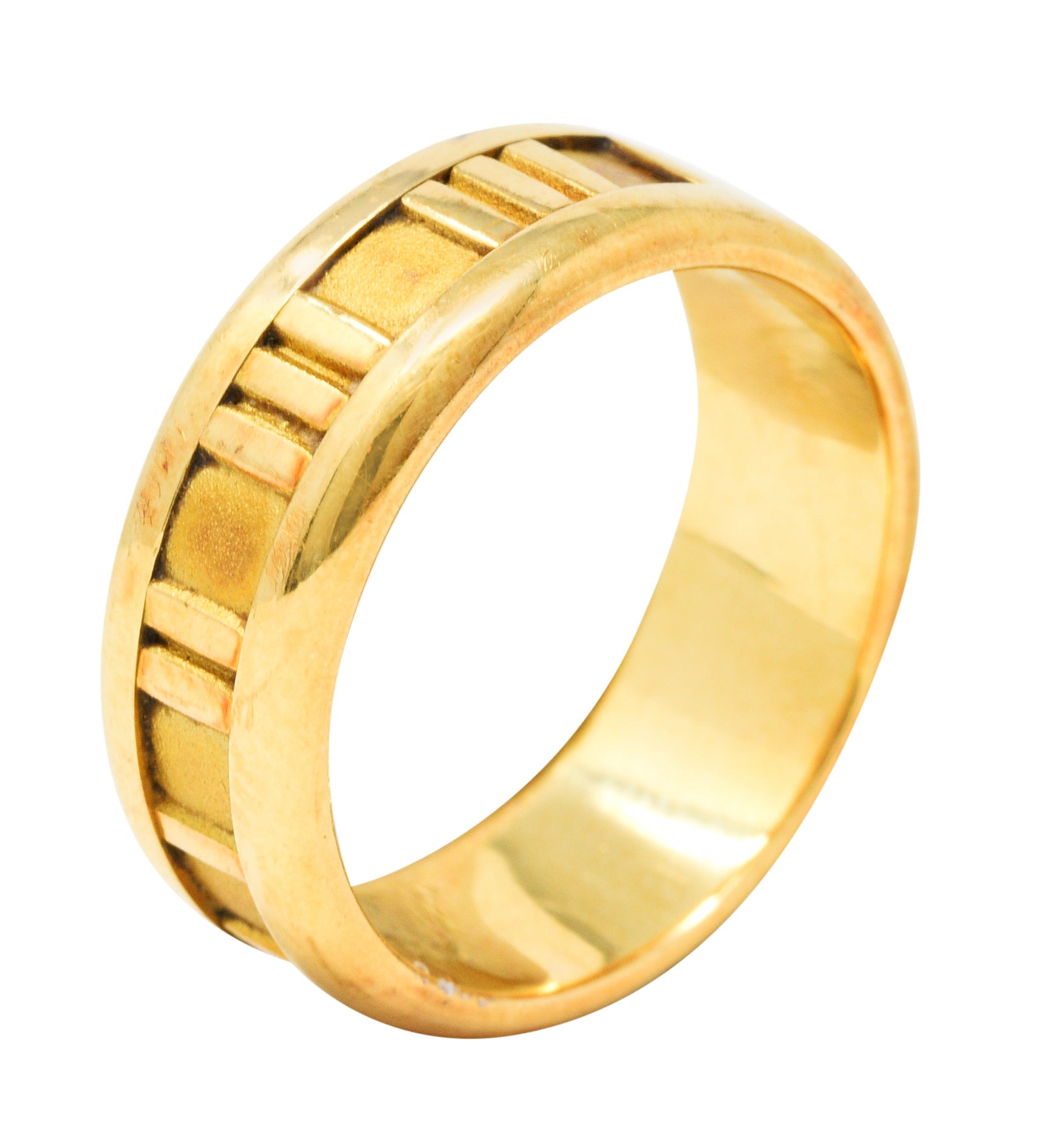 1995 Tiffany & Co. 18 Karat Gold Unisex 7 MM Atlas Band RingRing - Wilson's Estate Jewelry