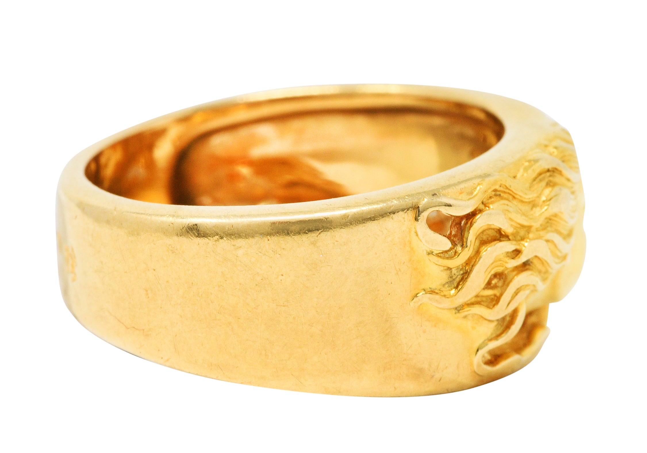 Carrera Y Carrera Diamond 18 Karat Gold Wind Nymph Blowing Band RingRing - Wilson's Estate Jewelry