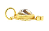 Temple St. Claire Contemporary Moonstone Cabochon Diamond 18 Karat Yellow Gold Heart Pendant Charm Wilson's Estate Jewelry