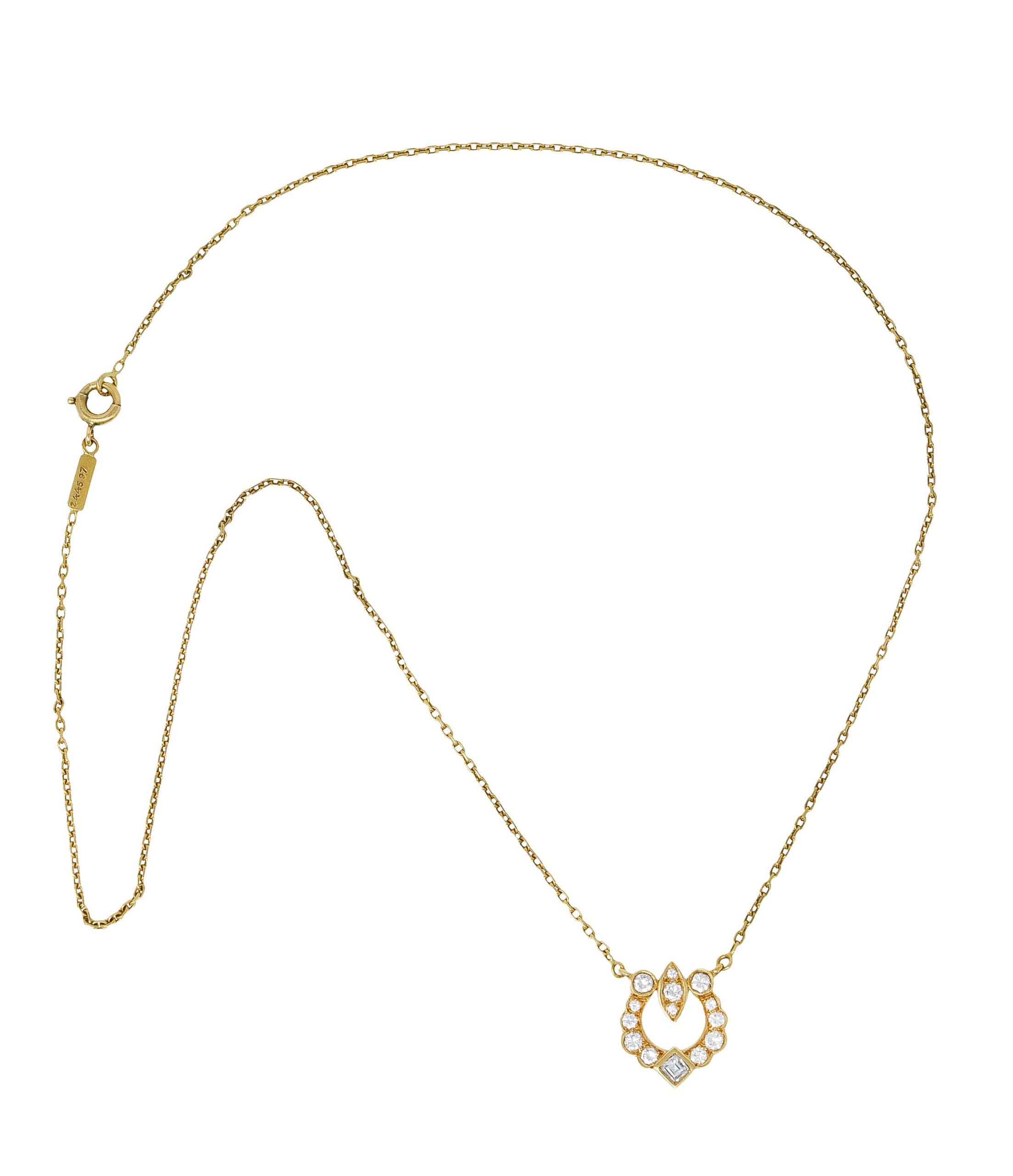 Cartier Paris 0.55 CTW Diamond French 18 Karat Gold Horseshoe Station NecklaceNecklace - Wilson's Estate Jewelry