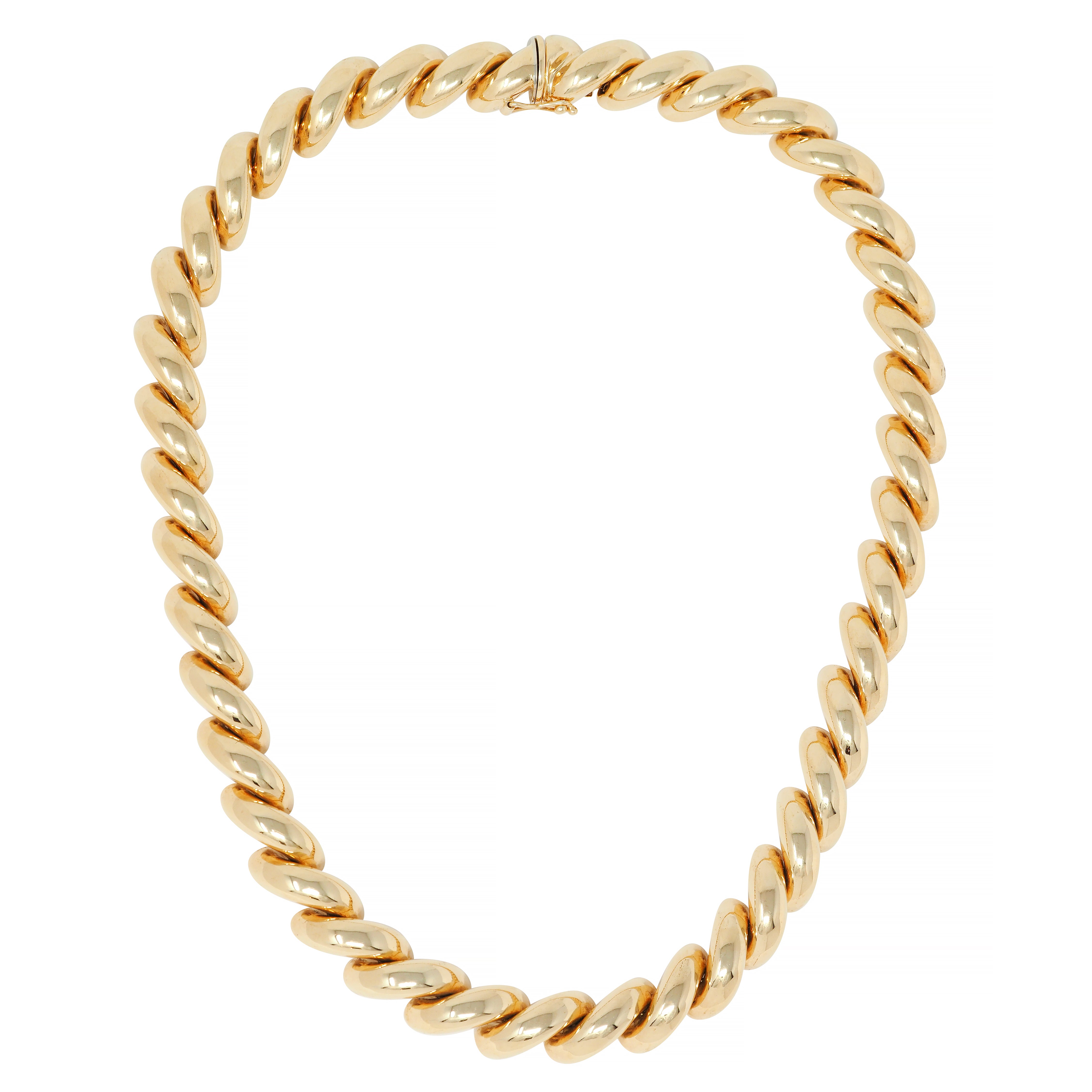 Tiffany & Co. 1960's Modernist 14 Karat Yellow Gold Vintage Chain Necklace