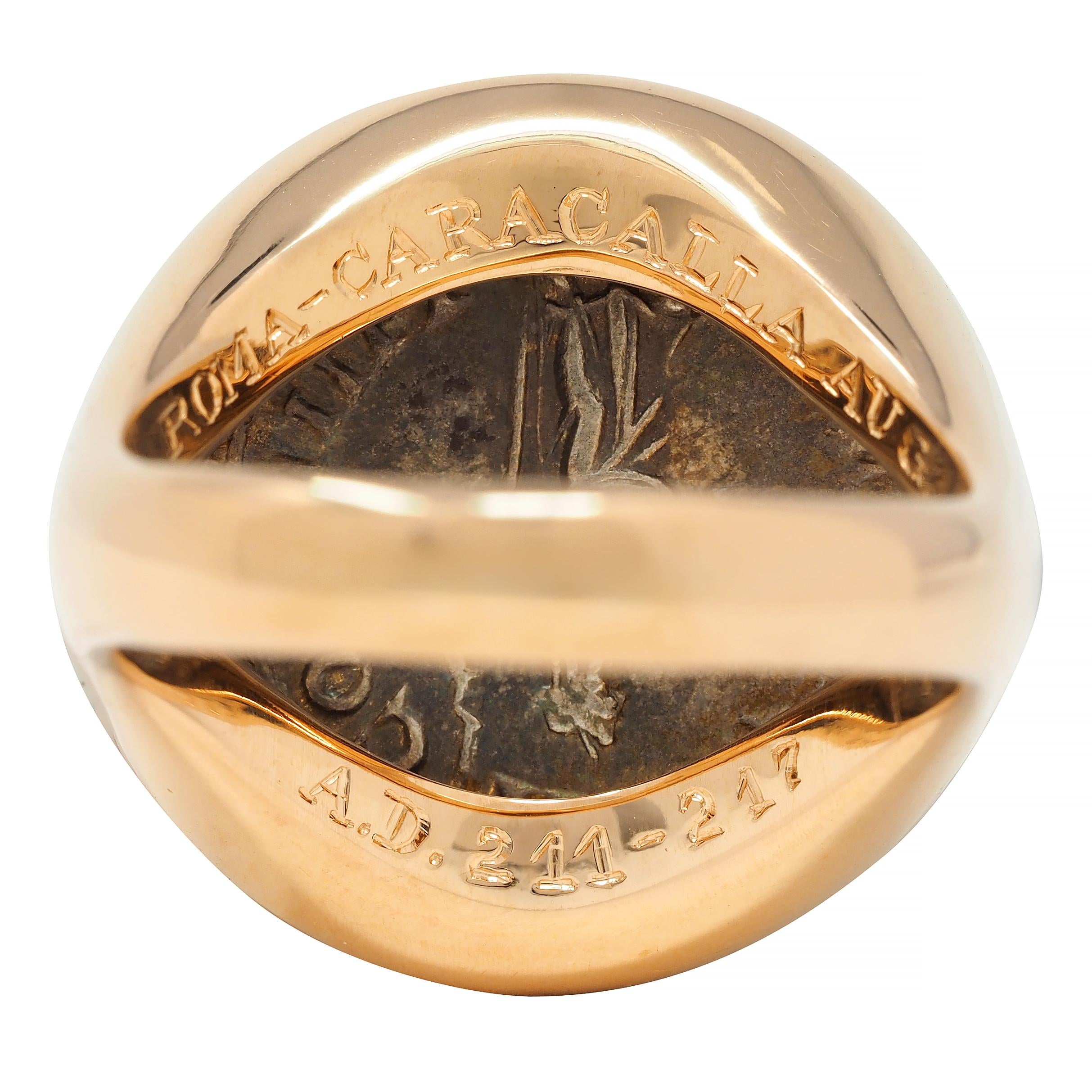 Bulgari Ancient Coin 18 Karat Rose Gold Monete Signet Ring