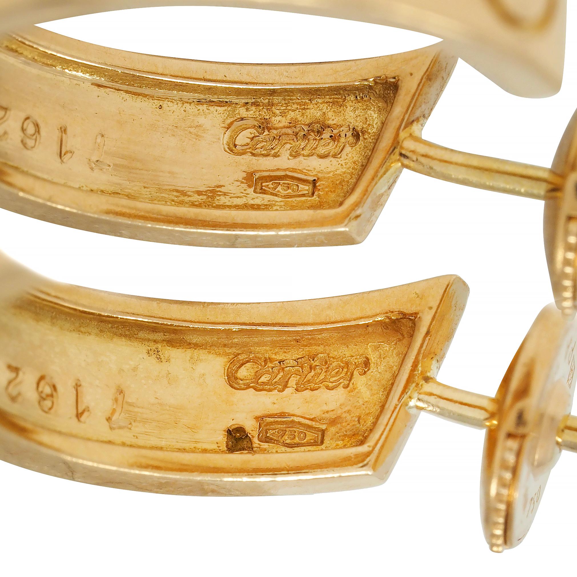 Cartier Contemporary 18 Karat Yellow Gold Love Hoop Earrings