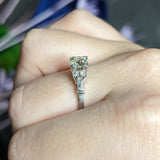 1930's Art Deco 1.00 CTW Diamond Platinum Buckle Engagement Ring Wilson's Estate Jewelry