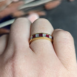 Tiffany & Co. 1.30 CTW Ruby Diamond 18 Karat Gold Channel Band Circa 1990 Wilson's Estate Jewelry