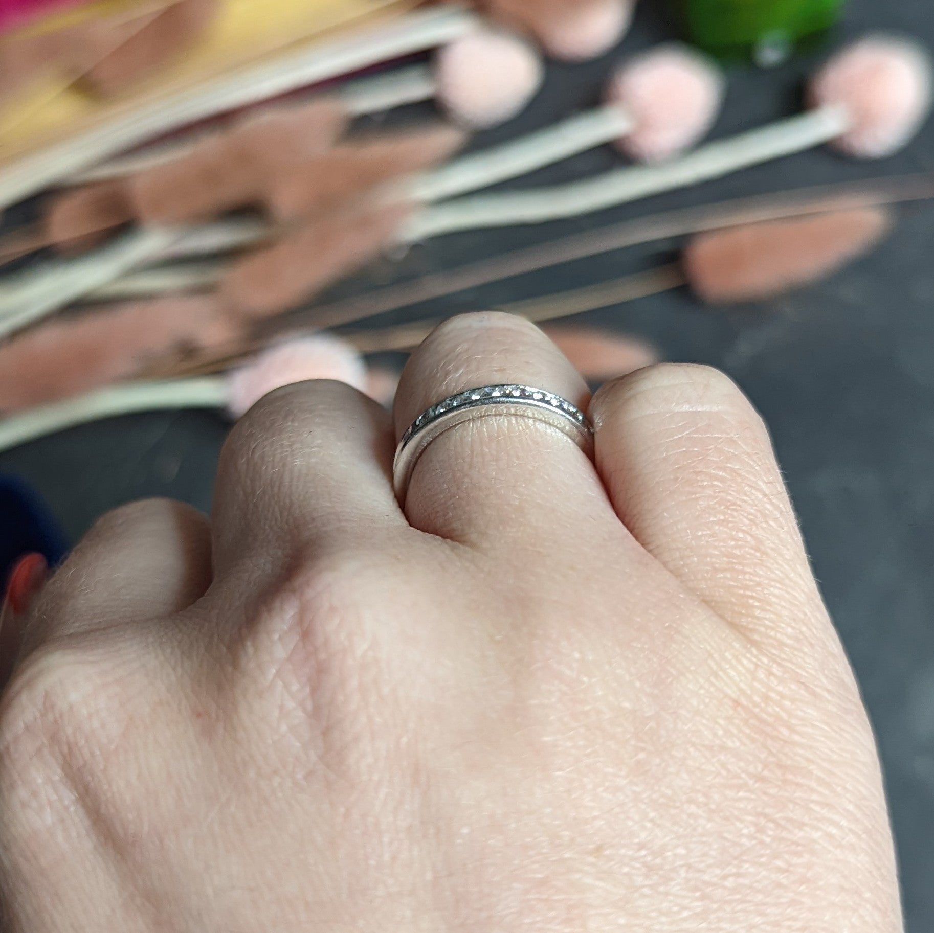 Tiffany & Co. Diamond Platinum Channel Band Ring Wilson's Estate Jewelry