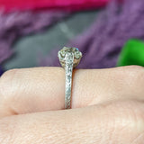 Art Deco 2.78 CTW Old Mine Diamond Platinum Filigree Engagement Ring GIA Wilson's Estate Jewelry