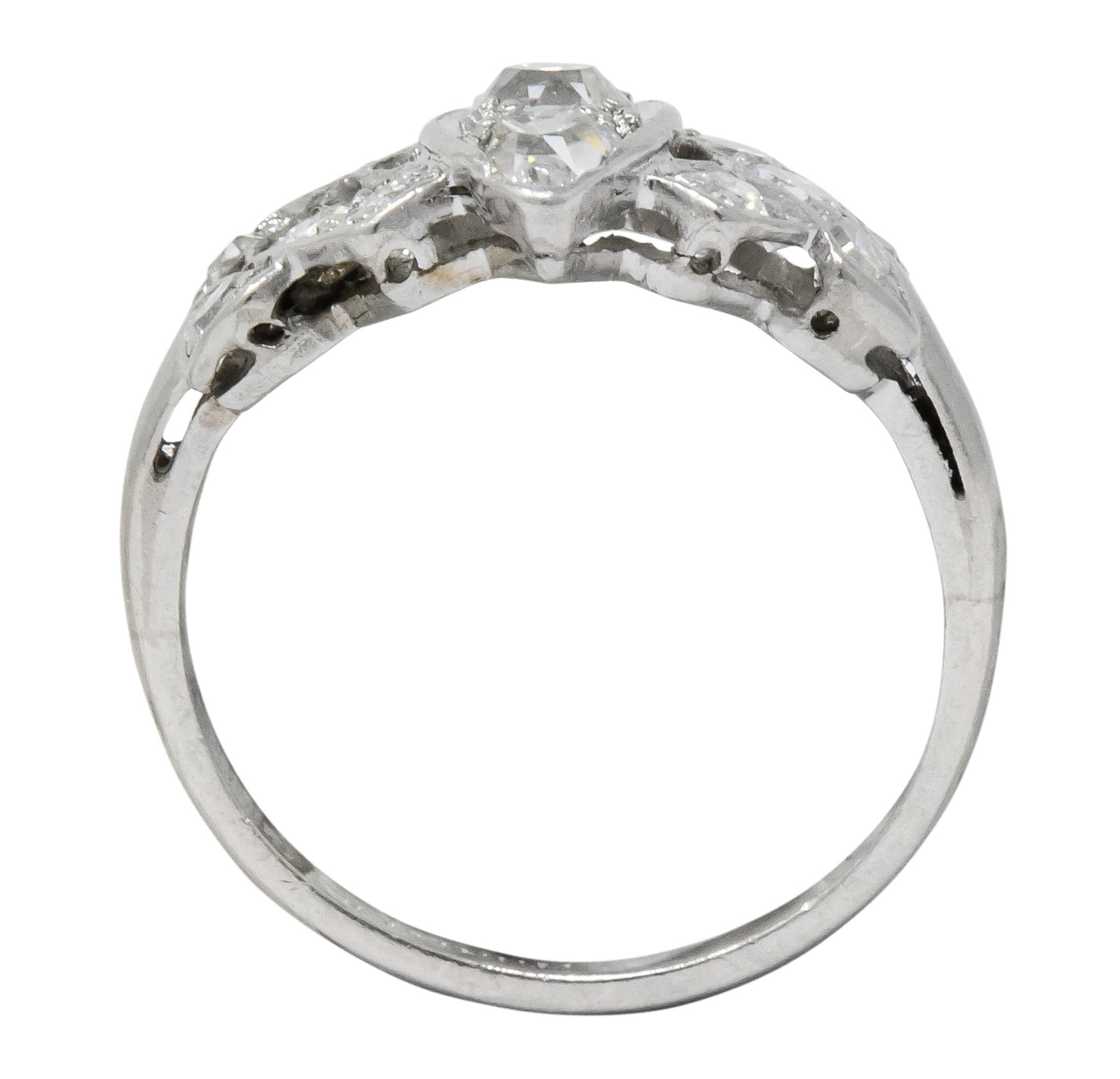 Art Deco 0.42 CTW Diamond Platinum Dinner Ring - Wilson's Estate Jewelry