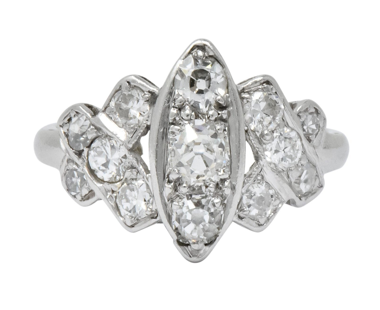 Art Deco 0.42 CTW Diamond Platinum Dinner Ring - Wilson's Estate Jewelry