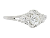 Art Deco 0.49 CTW Old European Diamond Platinum Engagement Ring - Wilson's Estate Jewelry