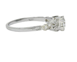 Art Deco 0.50 CTW Diamond 18 Karat White Gold Engagement Ring Wilson's Estate Jewelry