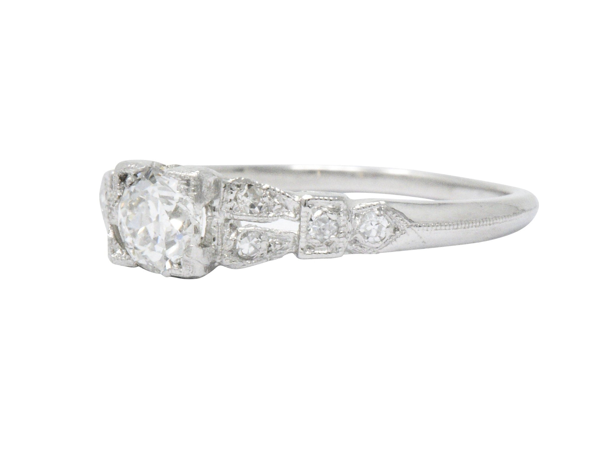 Art Deco 0.51 CTW Diamond Platinum Engagement Ring Wilson's Estate Jewelry