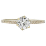 Art Deco 0.57 Carat Diamond 14 Karat Gold Solitaire Engagement Ring GIA Wilson's Estate Jewelry