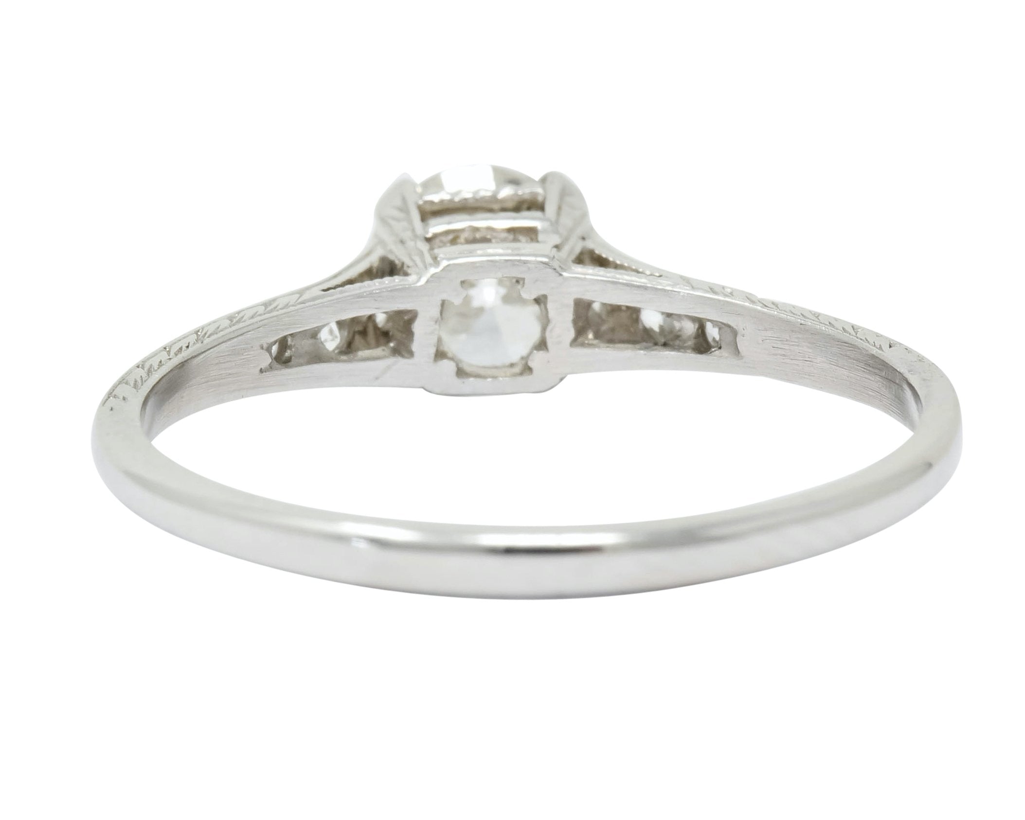 Art Deco 0.80 CTW Diamond Platinum Engagement Ring Circa 1930 - Wilson's Estate Jewelry