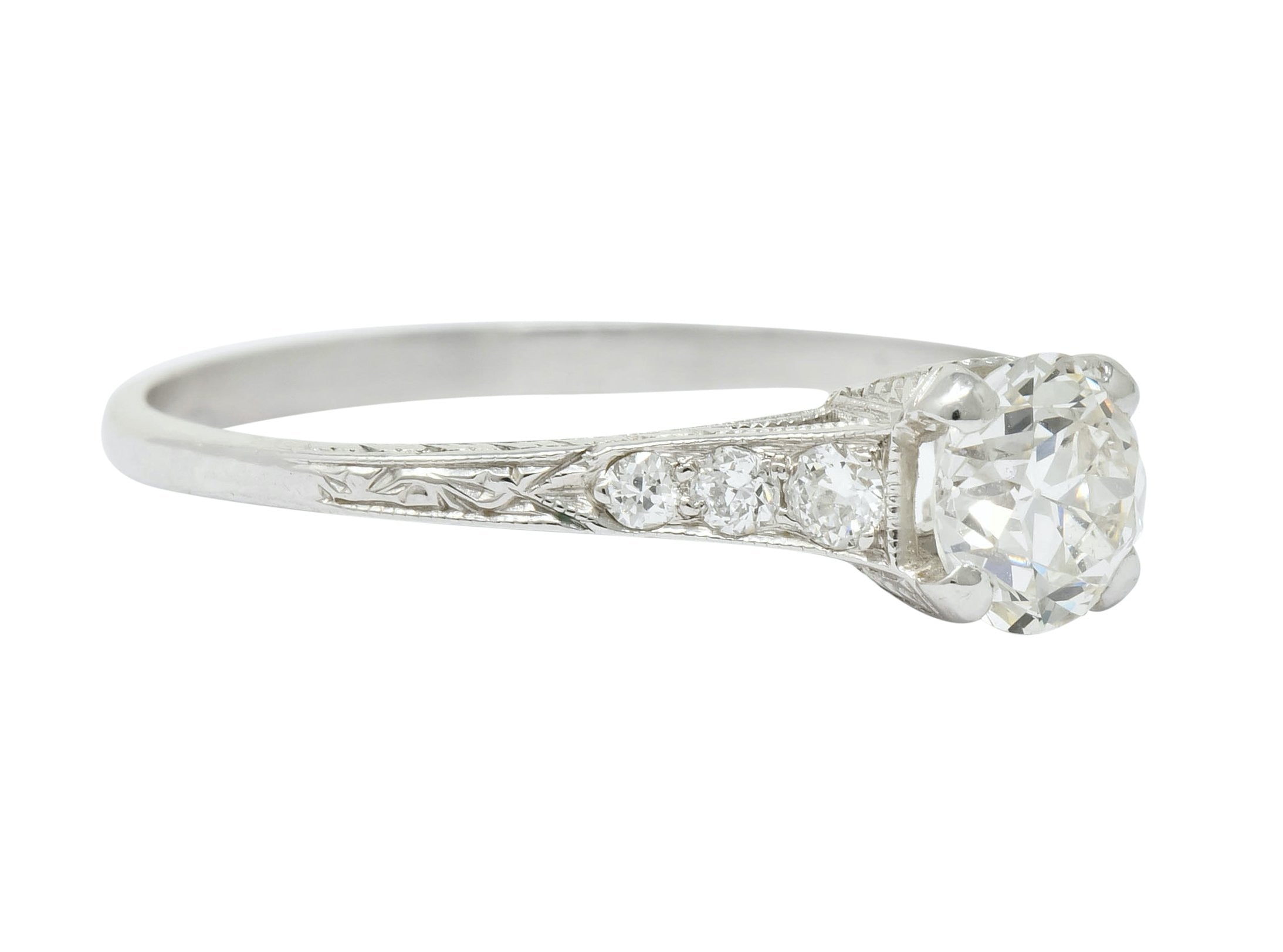 Art Deco 0.80 CTW Diamond Platinum Engagement Ring Circa 1930 - Wilson's Estate Jewelry