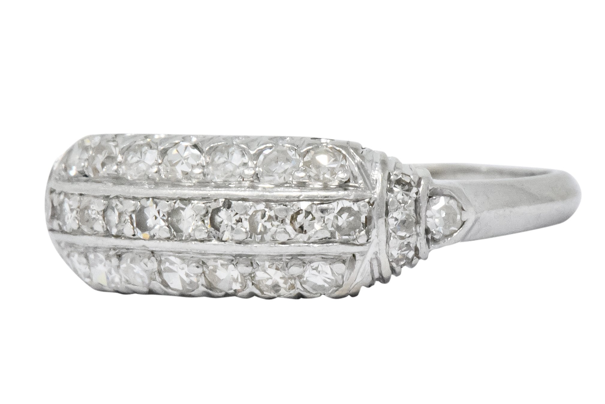 Art Deco 0.80 CTW Diamond Platinum Stackable Ring - Wilson's Estate Jewelry