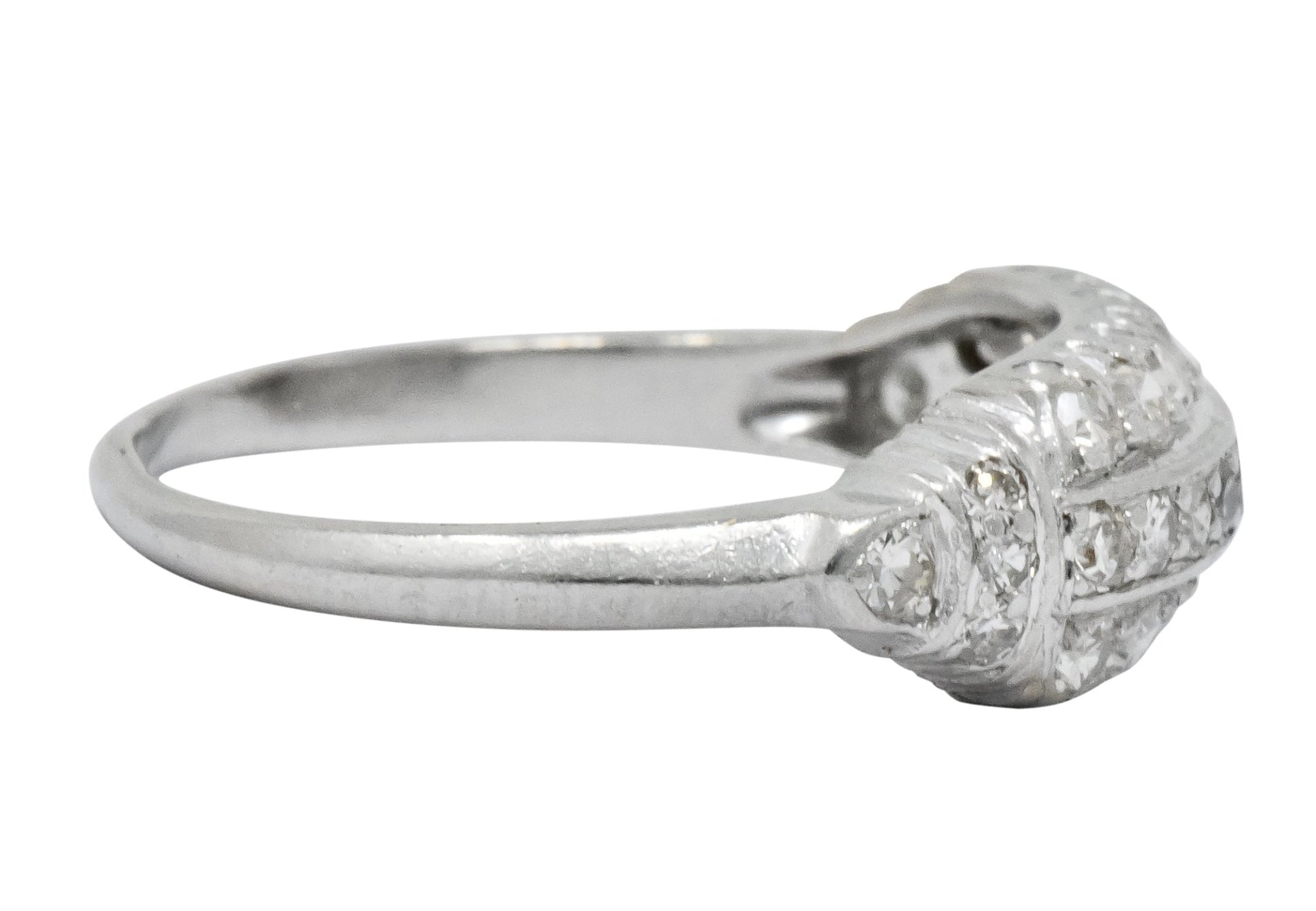 Art Deco 0.80 CTW Diamond Platinum Stackable Ring - Wilson's Estate Jewelry