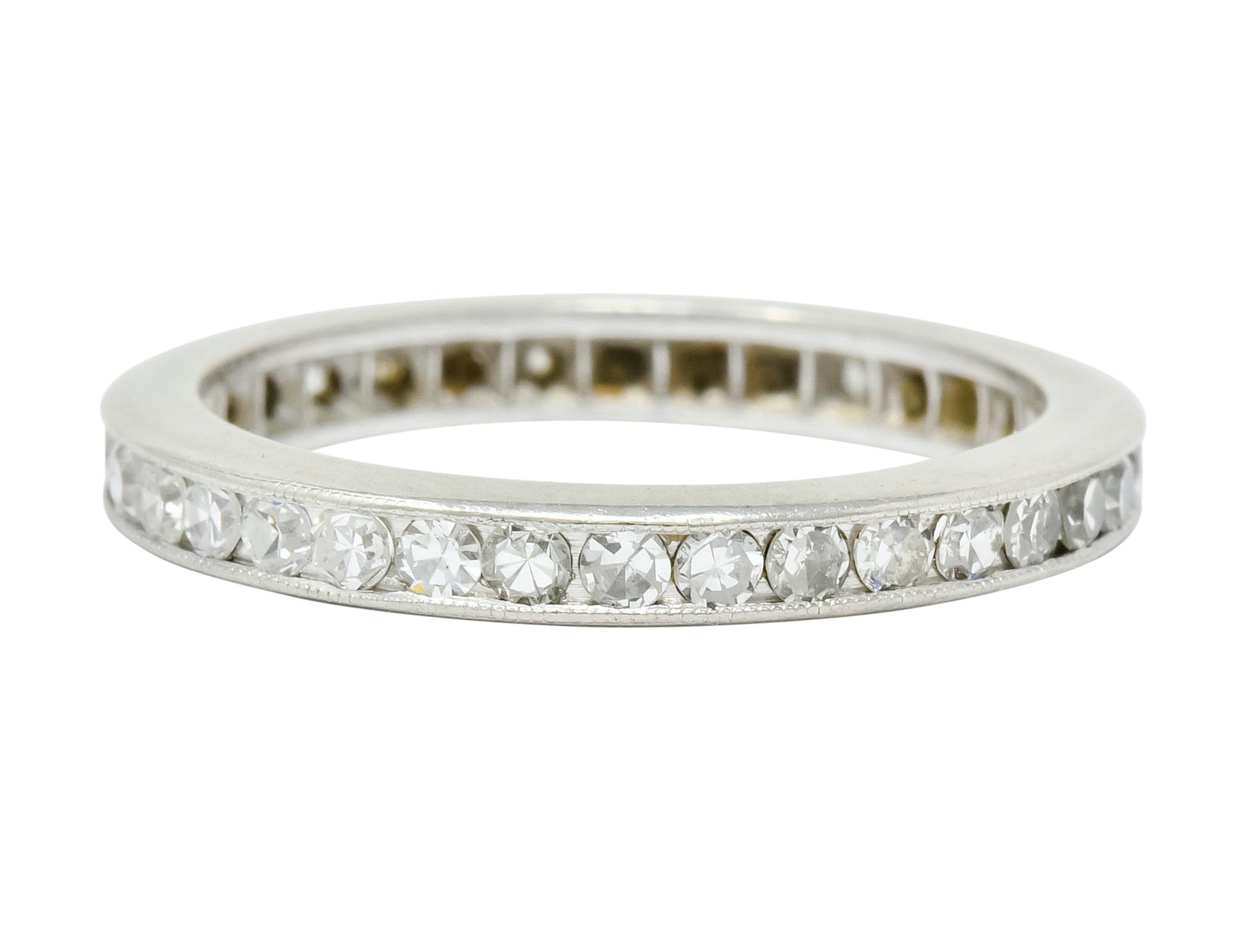 Art Deco 1.00 CTW Diamond Platinum Channel Eternity Band Ring - Wilson's Estate Jewelry