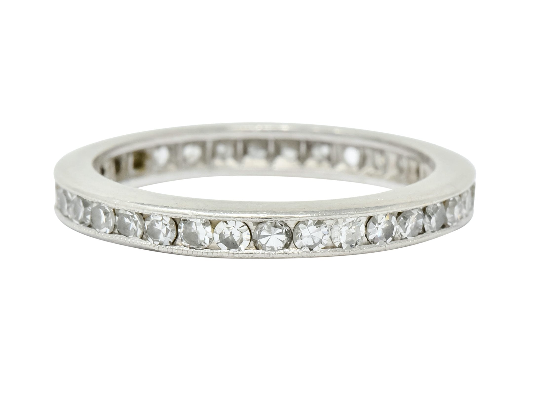 Art Deco 1.00 CTW Diamond Platinum Channel Eternity Band Ring - Wilson's Estate Jewelry