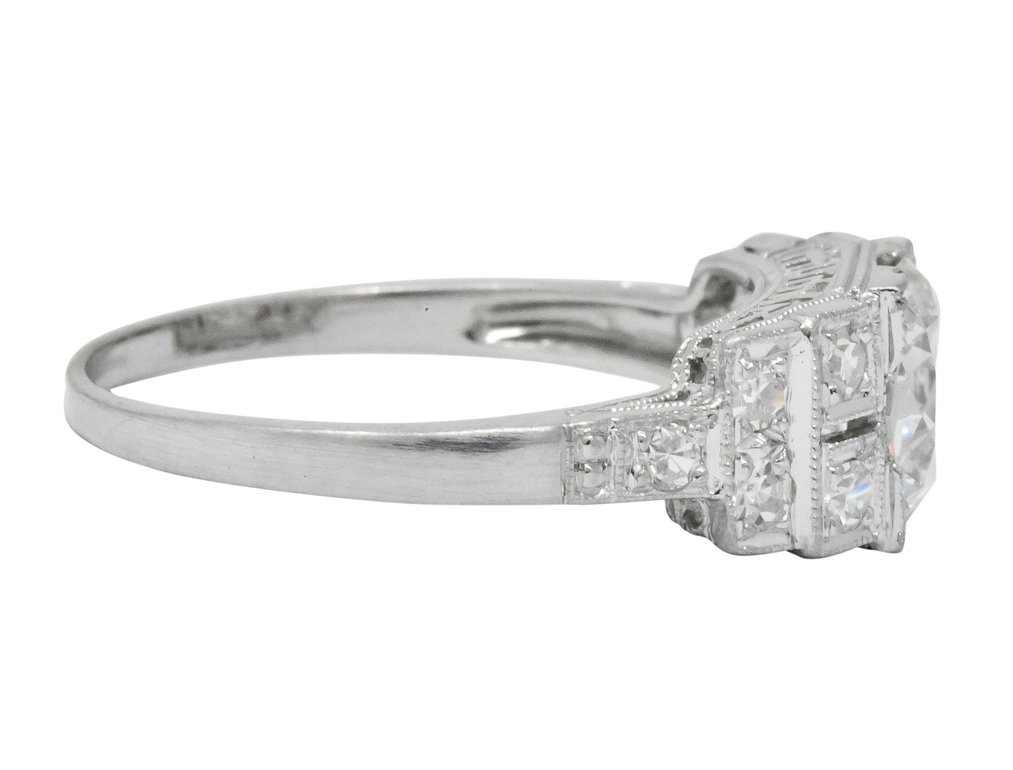 Art Deco 1.20 CTW Diamond Platinum Engagement Ring GIA - Wilson's Estate Jewelry