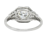Art Deco 1.51 CTW Old European Cut Diamond Platinum Engagement Ring GIA - Wilson's Estate Jewelry