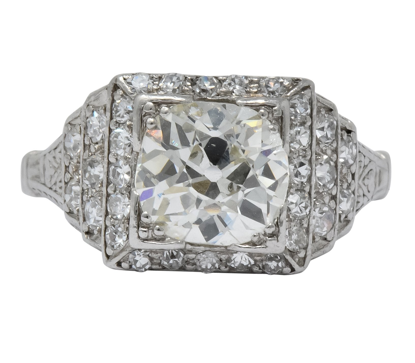 Art Deco 1.95 CTW Diamond Platinum Engagement Ring - Wilson's Estate Jewelry