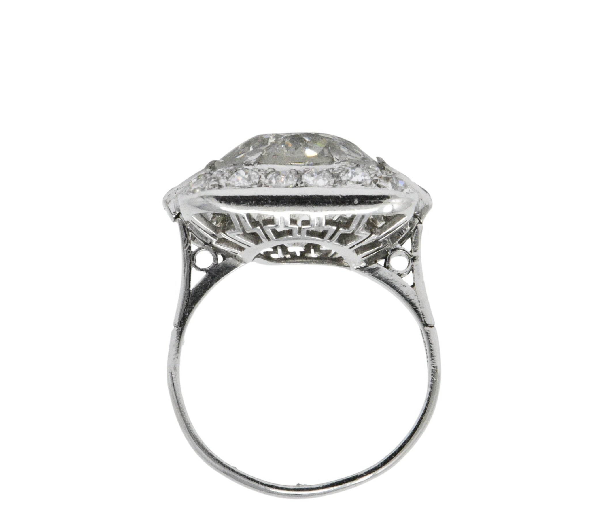 Art Deco 10.07 CTW Diamond and Platinum Engagement Ring Wilson's Estate Jewelry