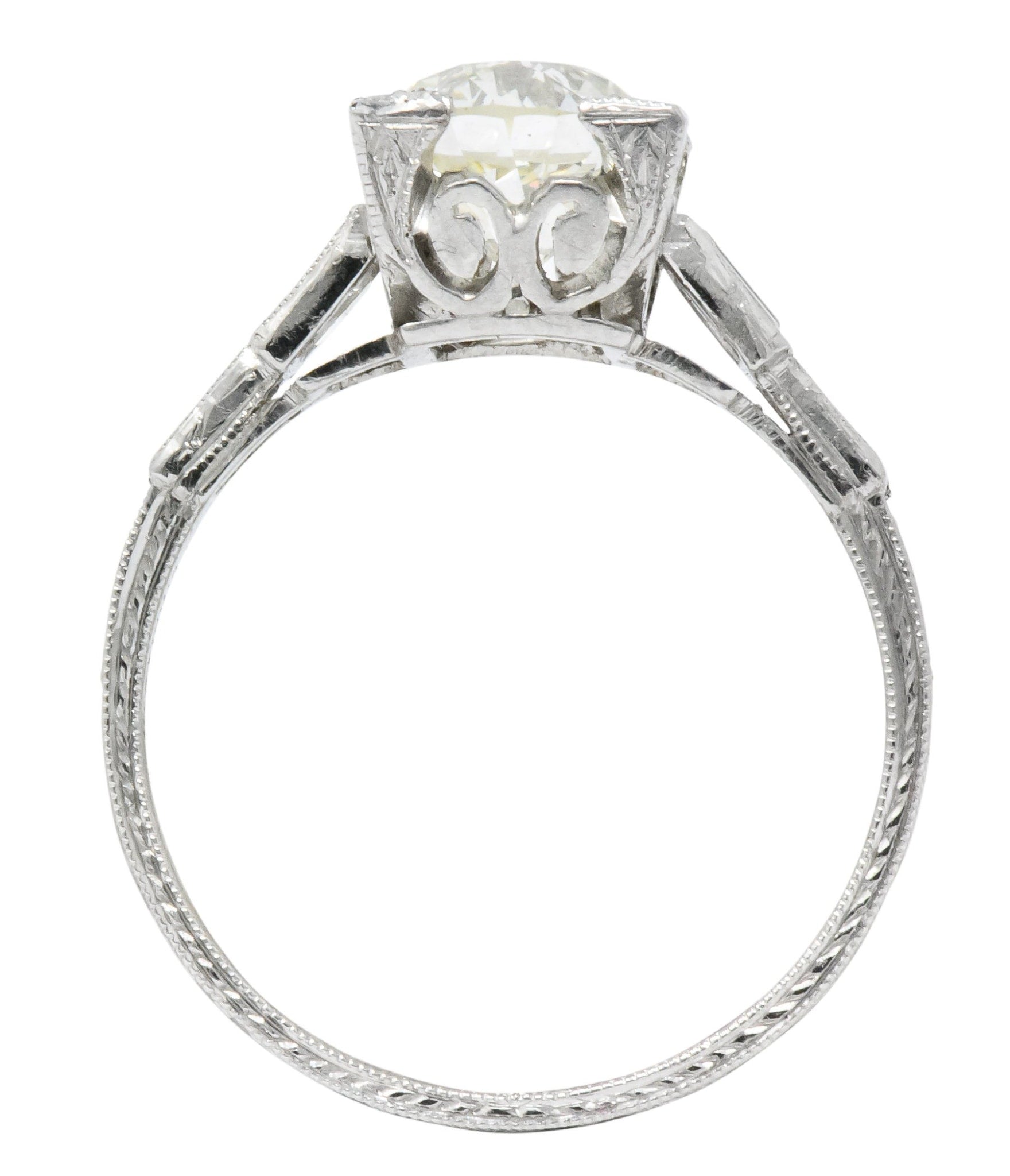 Art Deco 2.35 CTW Diamond Platinum Engagement Ring GIA Wilson's Antique & Estate Jewelry