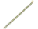 Art Deco Black & Green Enamel 14 Karat Gold Link Bracelet - Wilson's Estate Jewelry