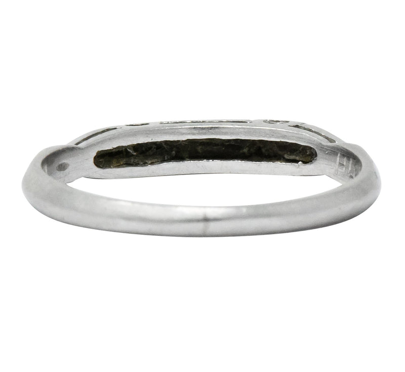 Art Deco Diamond Platinum Stackable Band Ring Wilson's Estate Jewelry