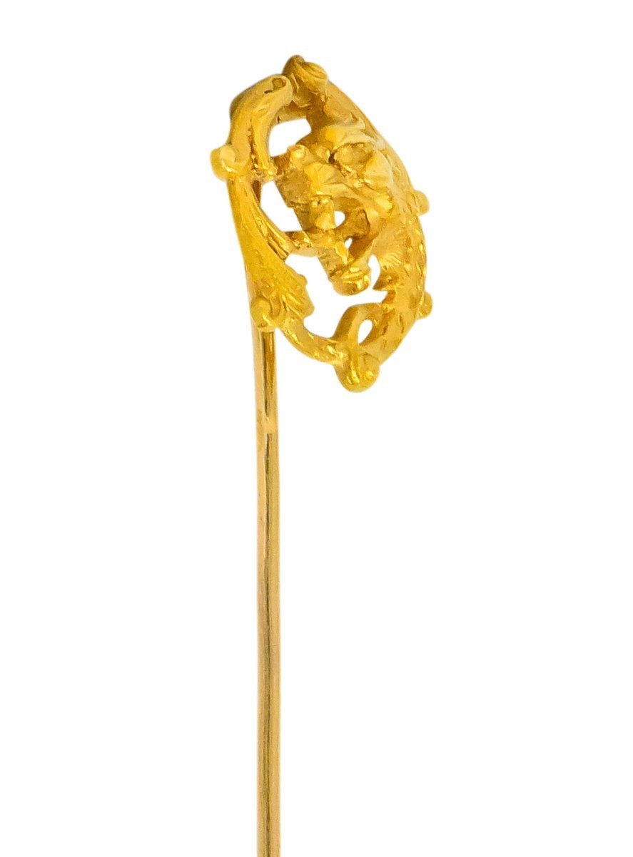 Art Nouveau 18 Karat Gold French Lion Stickpin - Wilson's Estate Jewelry