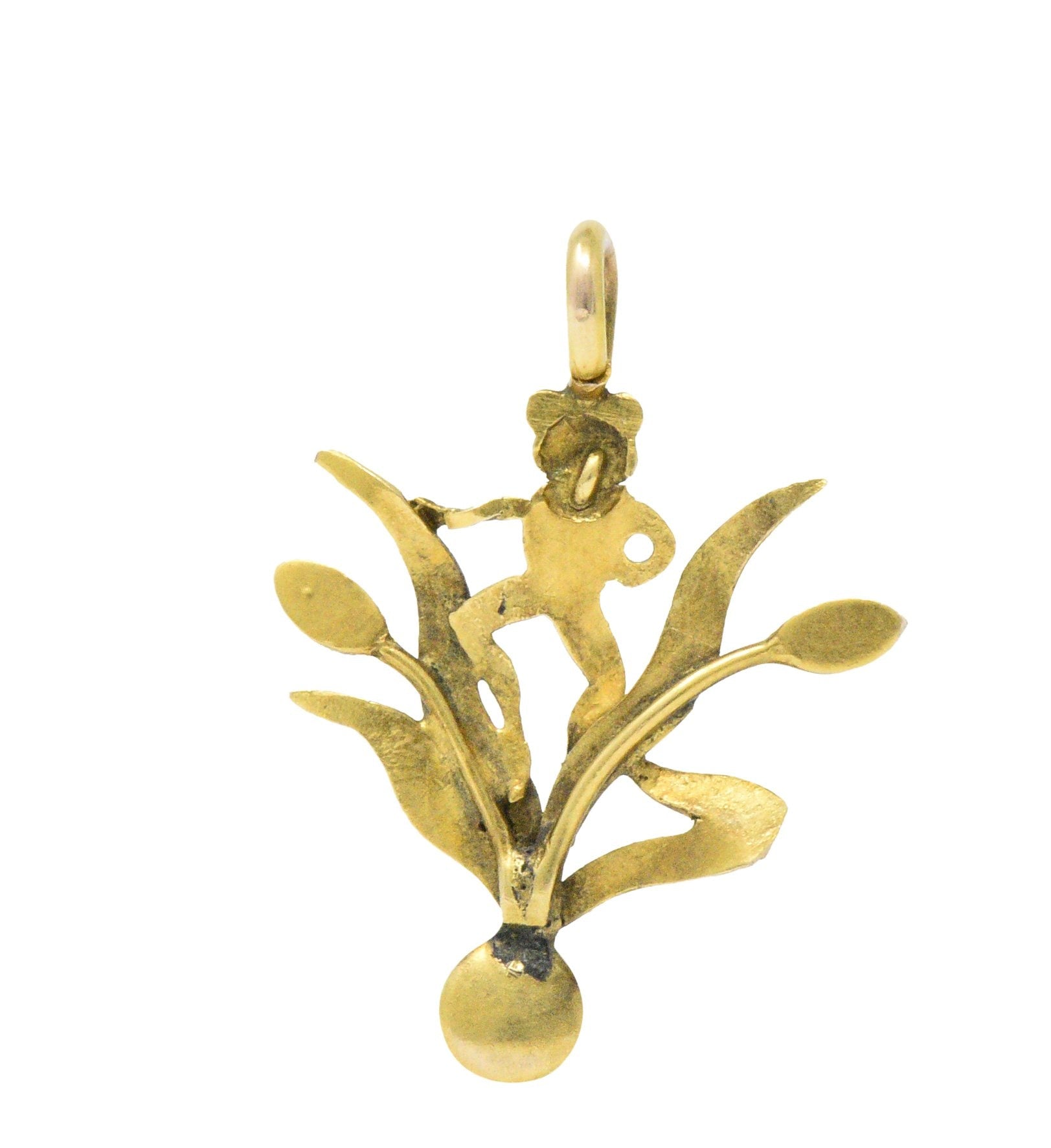 Art Nouveau Pearl Seed Pearl And 14 Karat Gold Frog Pendant Wilson's Estate Jewelry