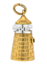 Art Nouveau Rock Crystal 14 Karat Gold Lighthouse Charm - Wilson's Estate Jewelry