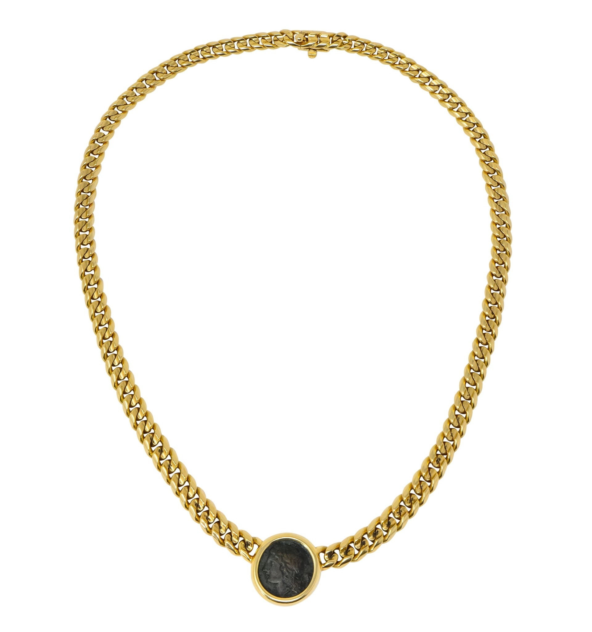 Bulgari Ancient Coin 18 Karat Yellow Gold Monete Pegasus & Apollo Necklace - Wilson's Estate Jewelry