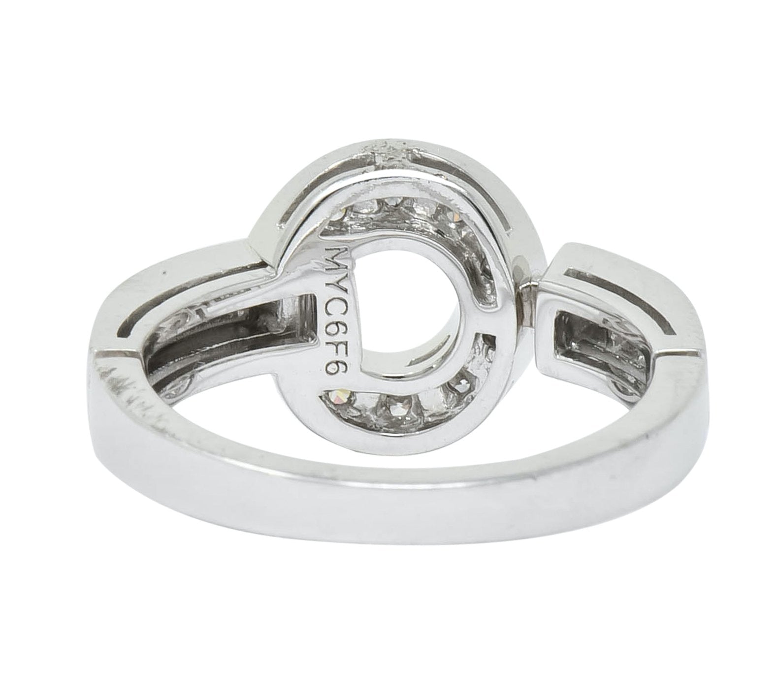 Bulgari Bvlgari Diamond 18 Karat White Gold Circle Ring - Wilson's Estate Jewelry