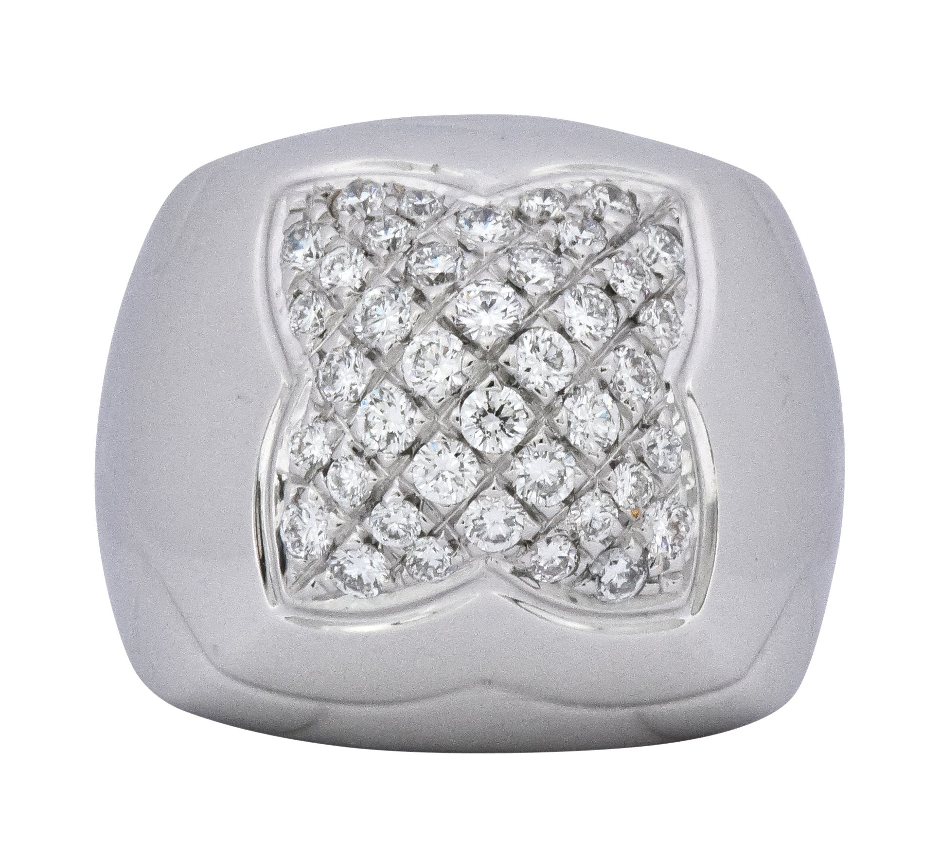 Bulgari Modern 1.04 CTW Pave Diamond 18 Karat White Gold Pyramide Band Ring - Wilson's Estate Jewelry